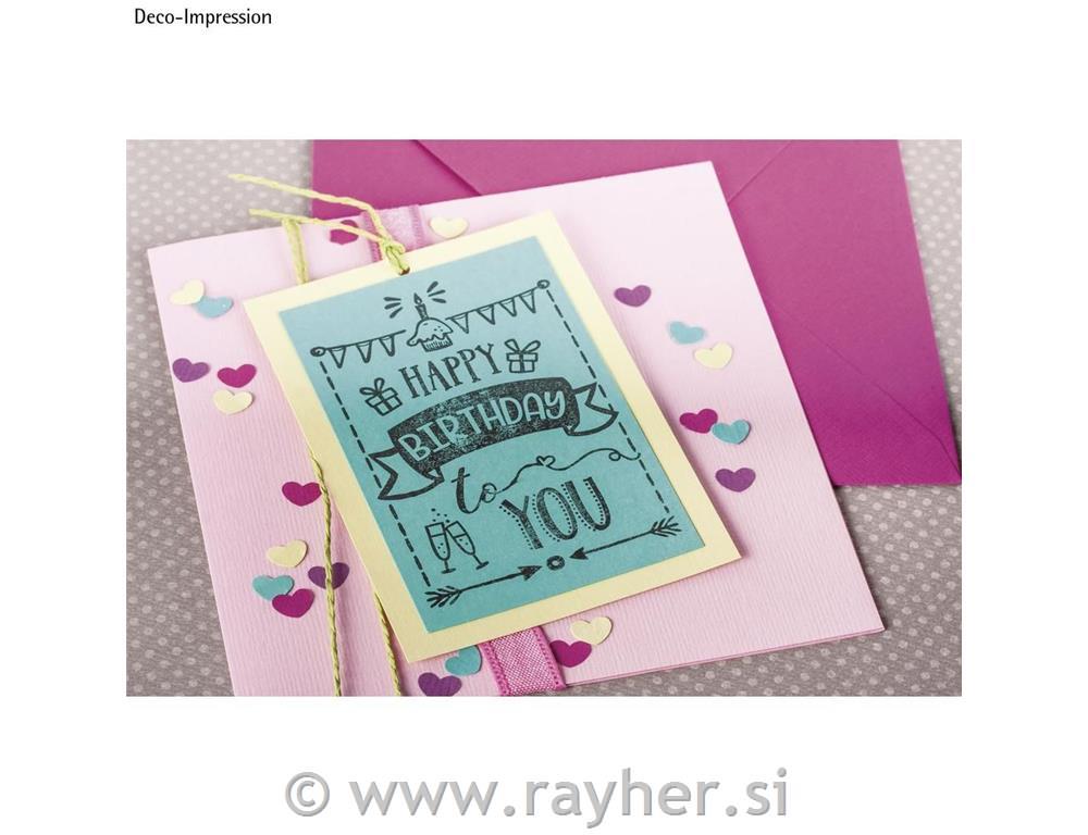 Štampiljka "Happy Birthday", 7x10cm