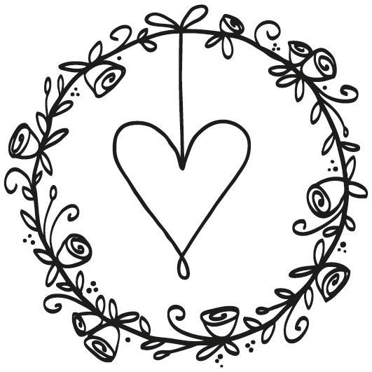 Stamp Wedding wreath, 5x5cm
