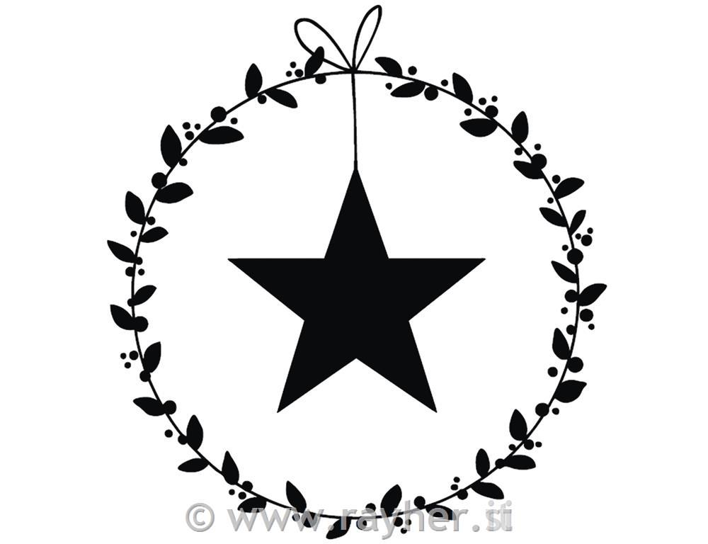 Štampiljka Venček z zvezdo, 6x6cm