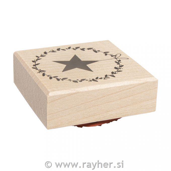 Štampiljka Venček z zvezdo, 6x6cm