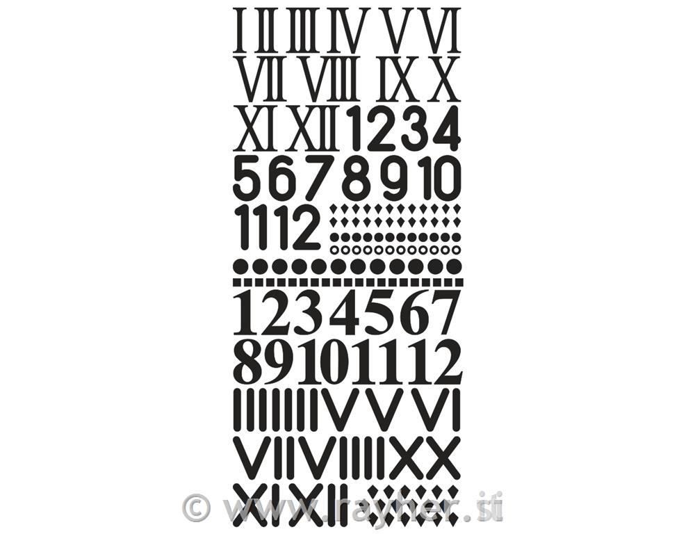 Adhesive letter Clock numerics, black, 1