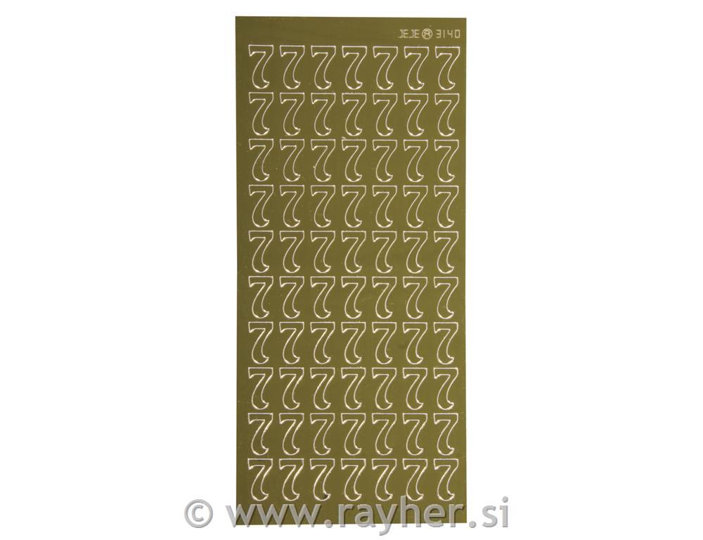 Nalepke:7, zlate, 10x23cm