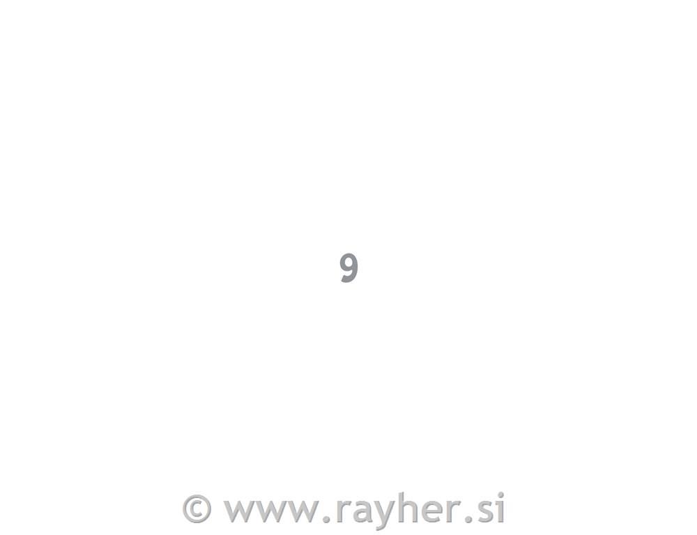 Adhesive number: 9, silver, 10x23cm