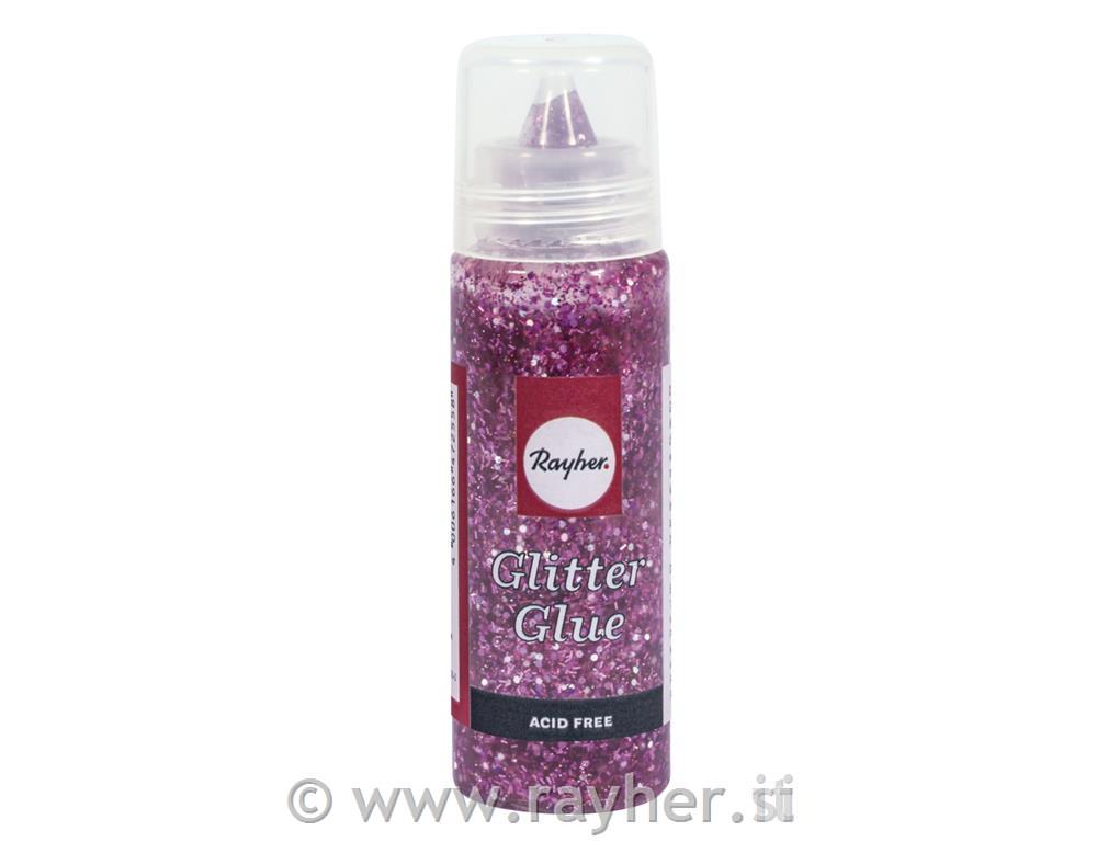Bleščice v lepilu, grobe, pink, 50ml