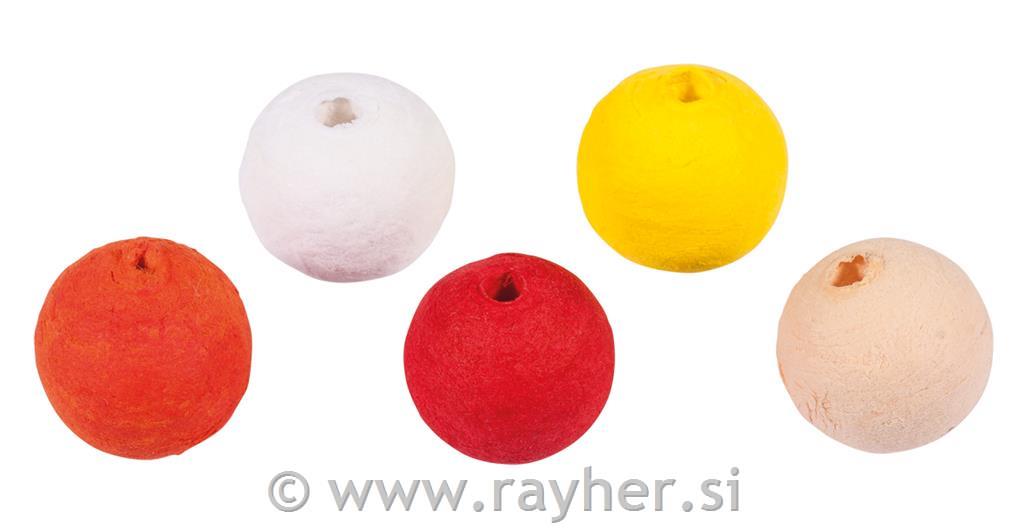 Kroglice iz vate, 1.8cm, rumeno-rdeče, 2