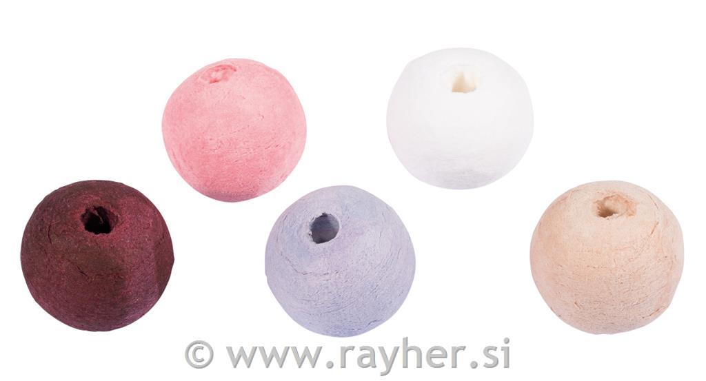 Cotton wool balls, 1.8cm o, pink-purple,assorted by colour, tab-bag 25pcs
