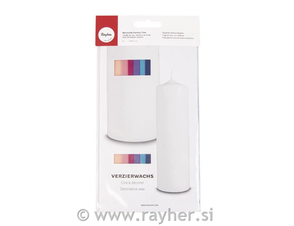 Voščena folija, modni odtenki, 6 barv, 20x6,5 cm