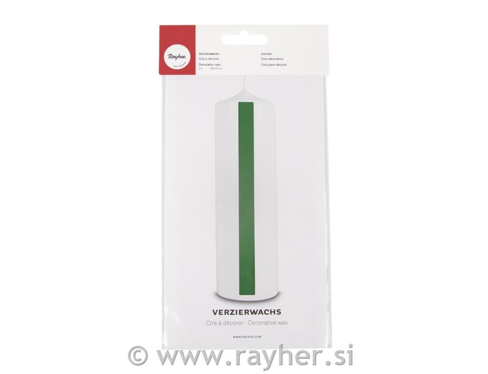 Voščena folija za dekoracijo, 20x10 cm, zelena, 2 kom.