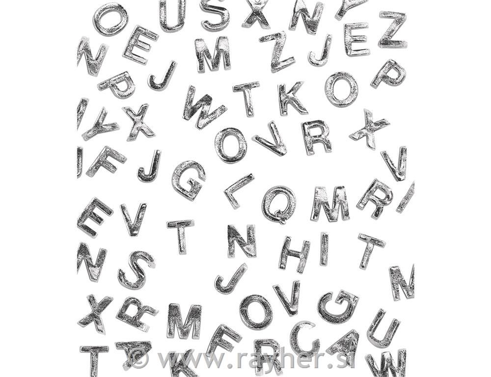 Wax letters, 9 mm, A, silver, tab-bag 2