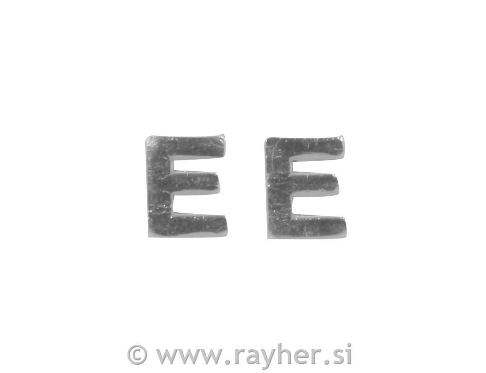 Voščena črka, 9 mm, E, srebrna, 2 kom.