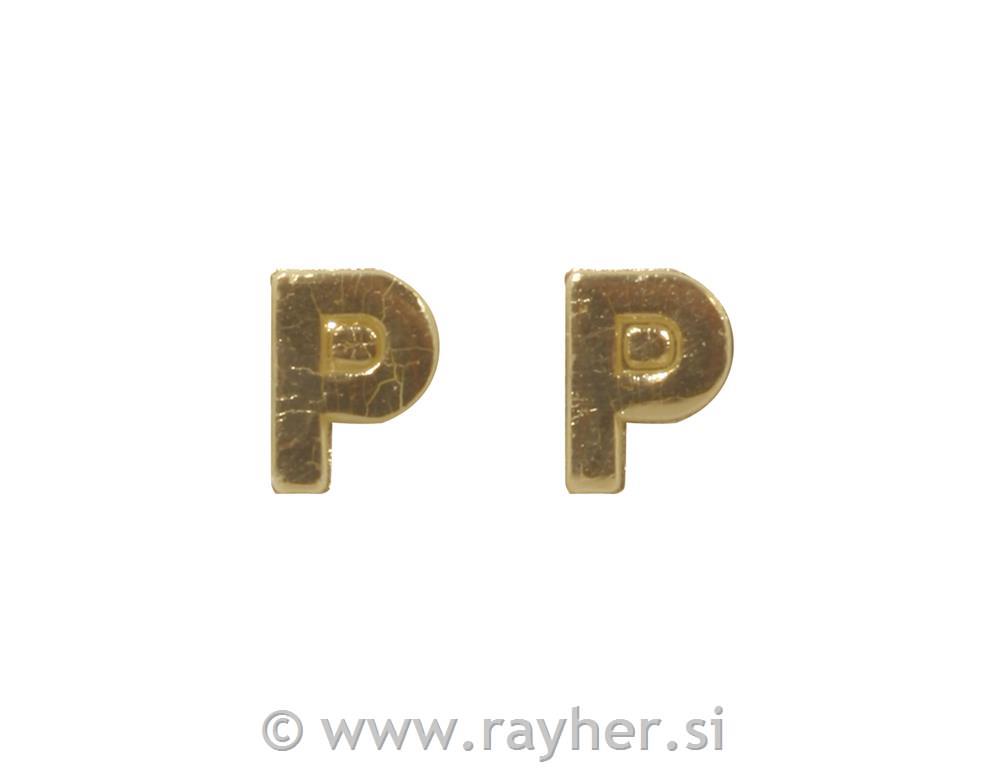Wax letters, 9 mm, P, gold, tab-bag 2 pc