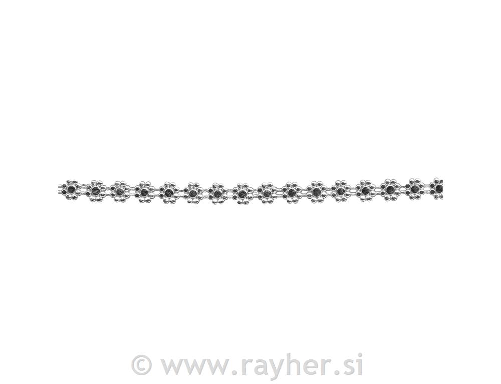 Vočena bordura, 24x1 cm, srebrna, 1 kom.