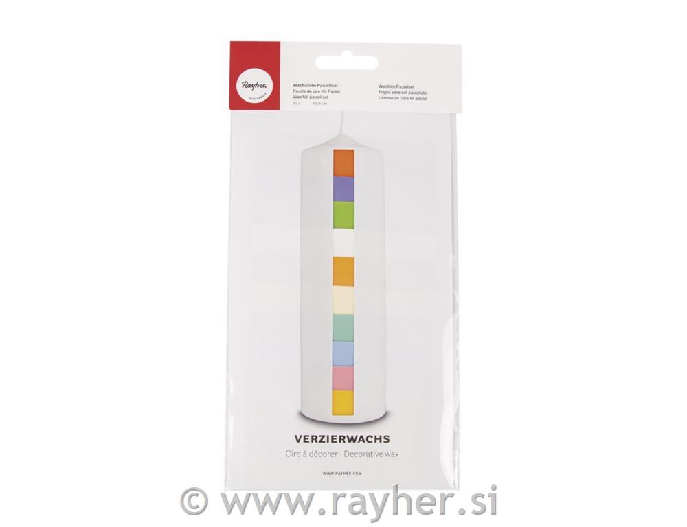 Voščena folija, pastelni toni, 10x6,5 cm, 10 barv
