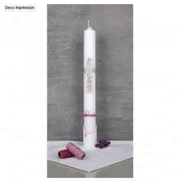 Voščeni motiv za sveče, Križ iz cvetja, 6.5x12cm