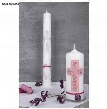 Voščeni motiv za sveče, Križ iz cvetja, 6.5x12cm