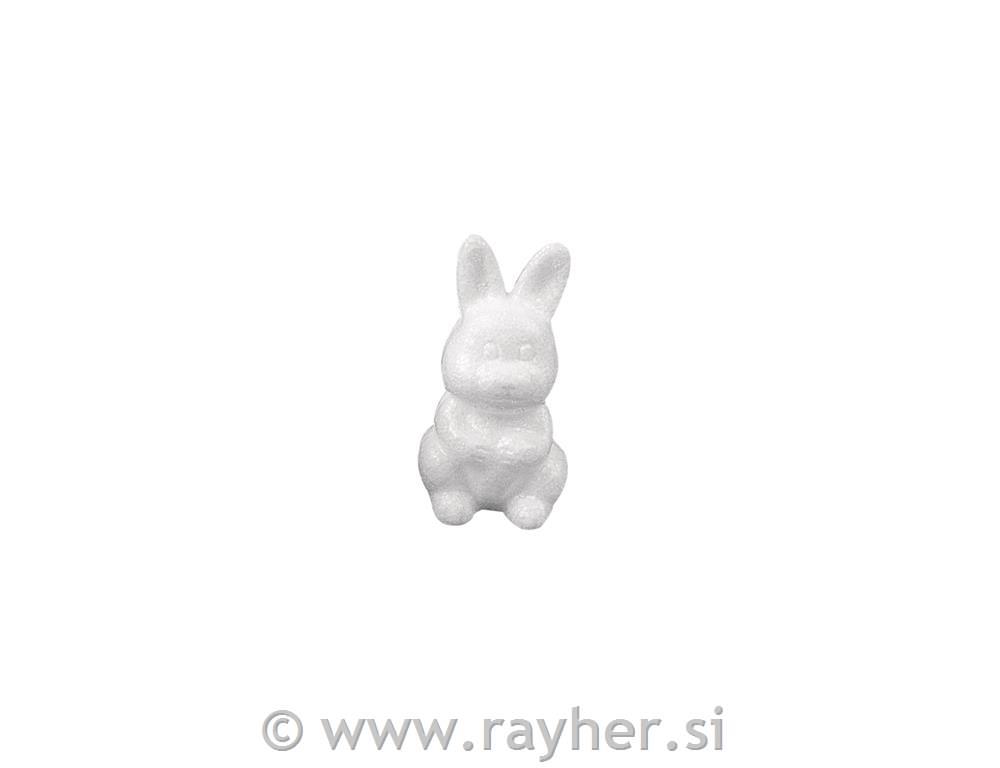 Stiropor zajček, pokončen, 8 cm
