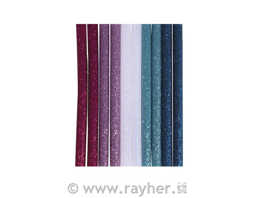 Lepilni vložki z blešč., mešane b.,fi 7,4mm, 10 cm, 10 kom