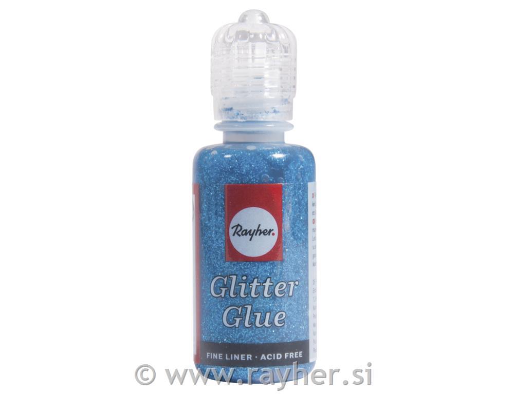Lepilo z bleščicami metallic, azur.modra, 20 ml