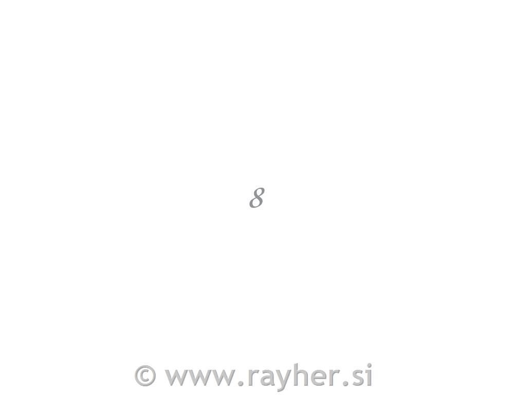 Nalepke: številka "8", srebrna, 10x23 cm