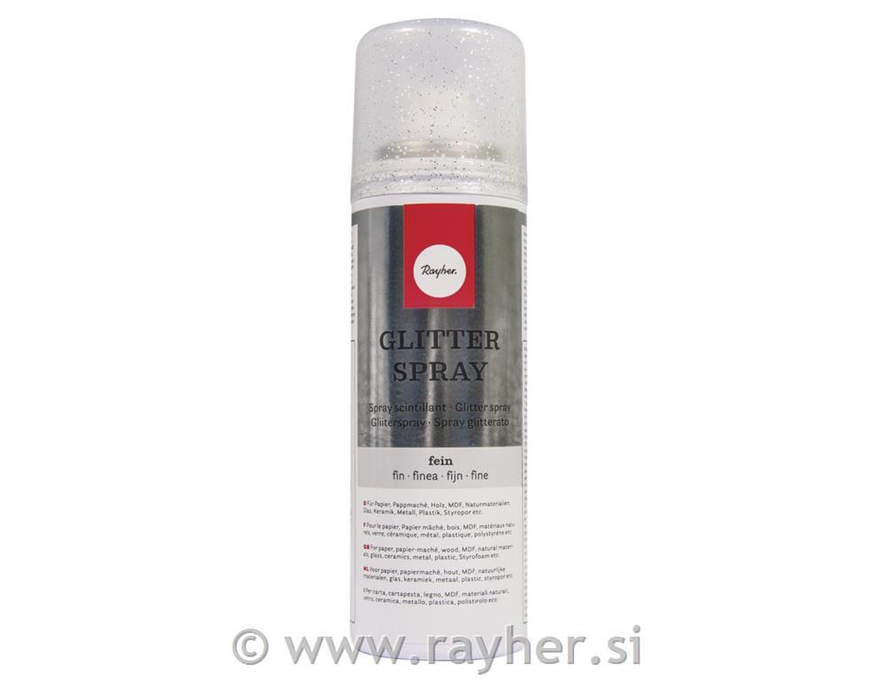Glitter spray fine, silver, box 125ml