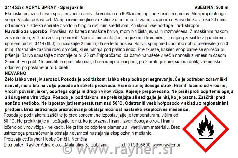 Sprej akrilni, črn, 200 ml