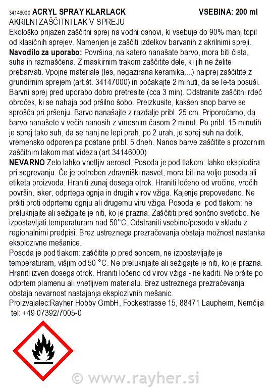 Zaščitni lak v spreju, mat, 200 ml