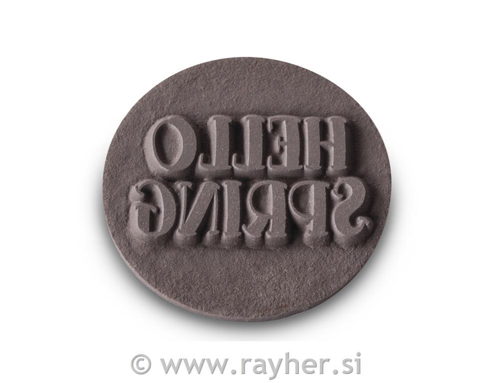 Odtis za kalup Hello Spring,happy easter, 3cm, 2 kosa