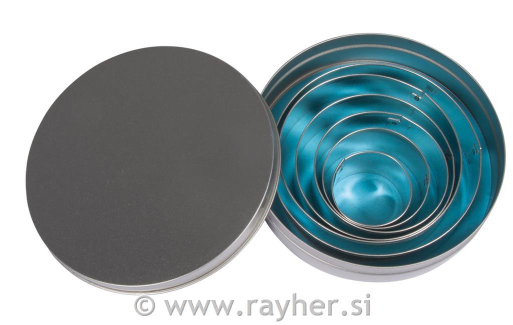 Circle-shaped cookie cutters f. deco, 3-8 cm, set 6pcs