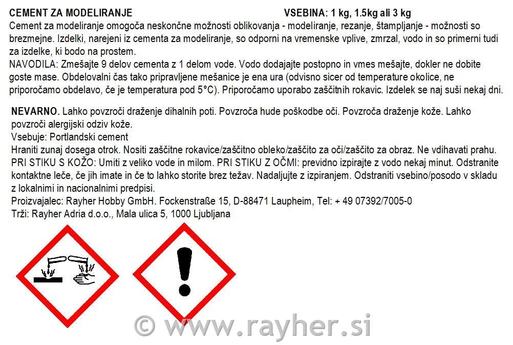 Cement za modeliranje, v vrču 1.5kg