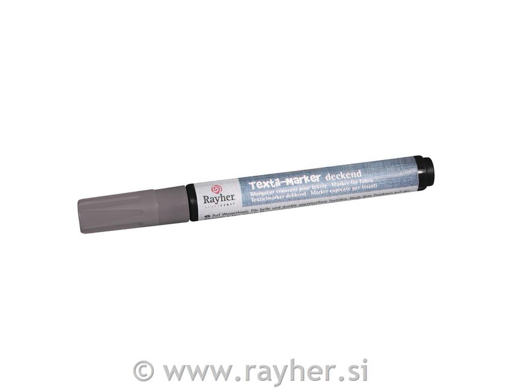 Fabricl marker opaque, silver, round point 2-4 mm, with valve