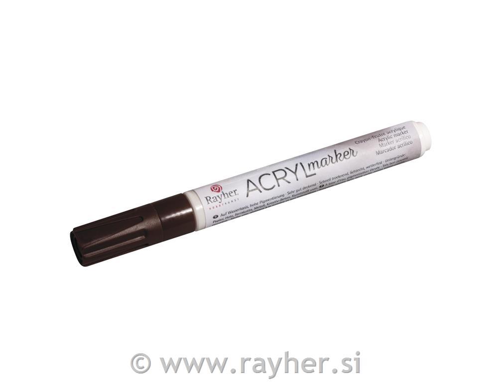 Flomaster akrilni, rjav, 2-4 mm