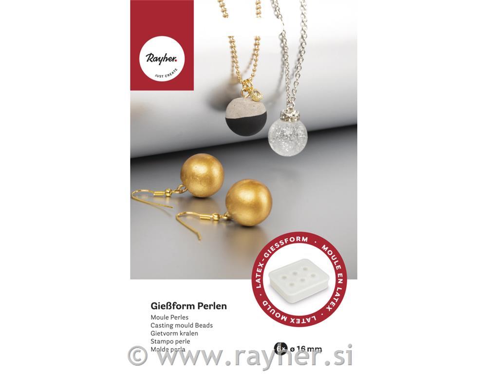 Silikonski kalup Perle, 6 perl: 16 mm