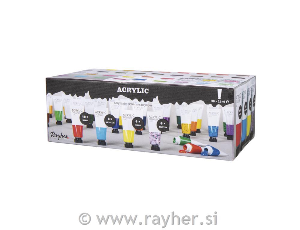 Acrylic Artist's colours, coloured, 36 c