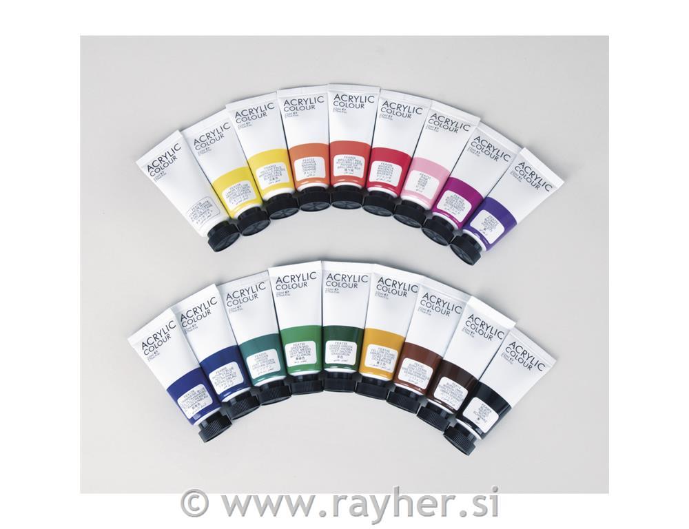 Acrylic Artist's colours, coloured, 36 c