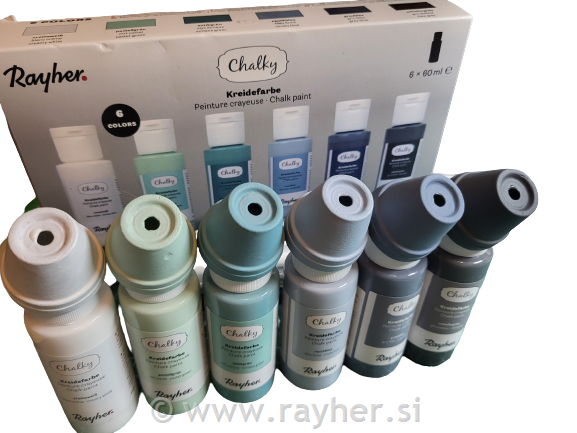 Kredne barve Chalky set 6x60 ml, modri set