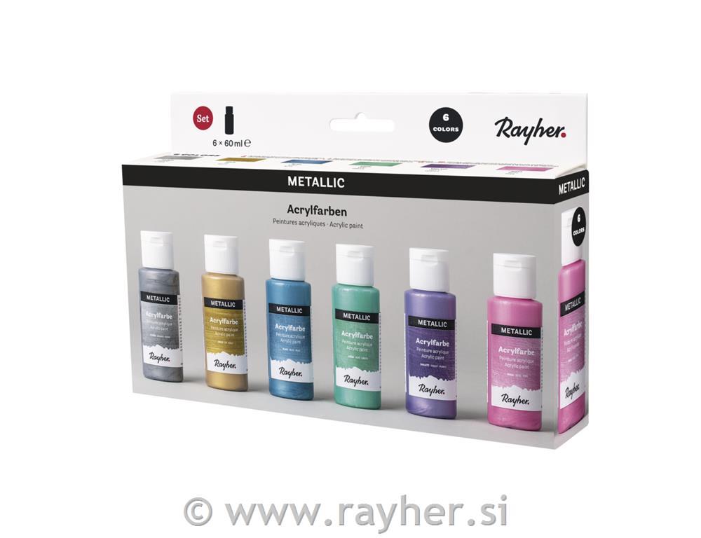 Akrilne barve, Metallic, set 6
