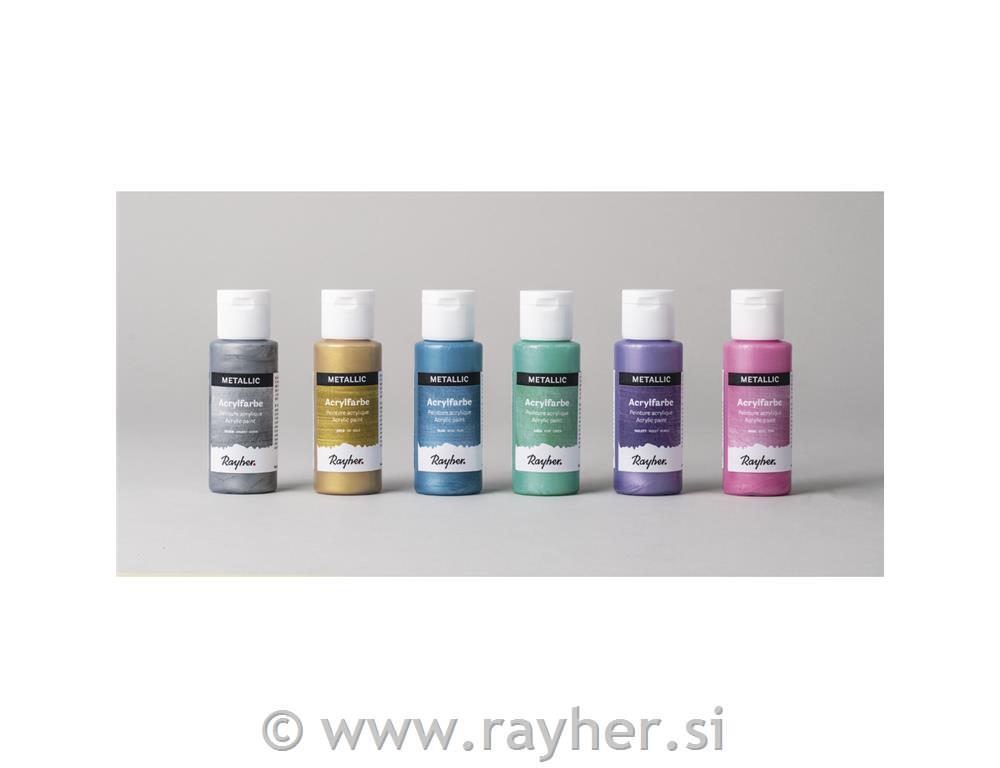 Akrilne barve, Metallic, set 6
