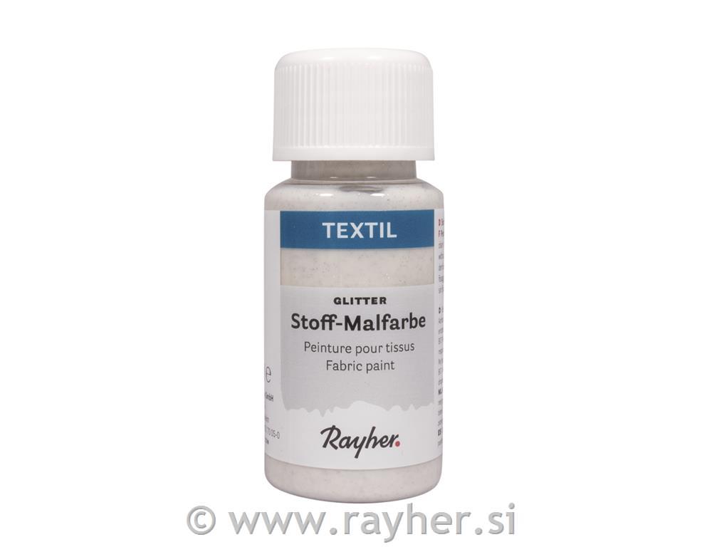Textile fabric paint Glitter, silver, bottle 50ml