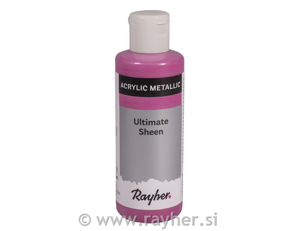 Akrilna barva Ultimate Sheen, roza, kovinska, 80ml