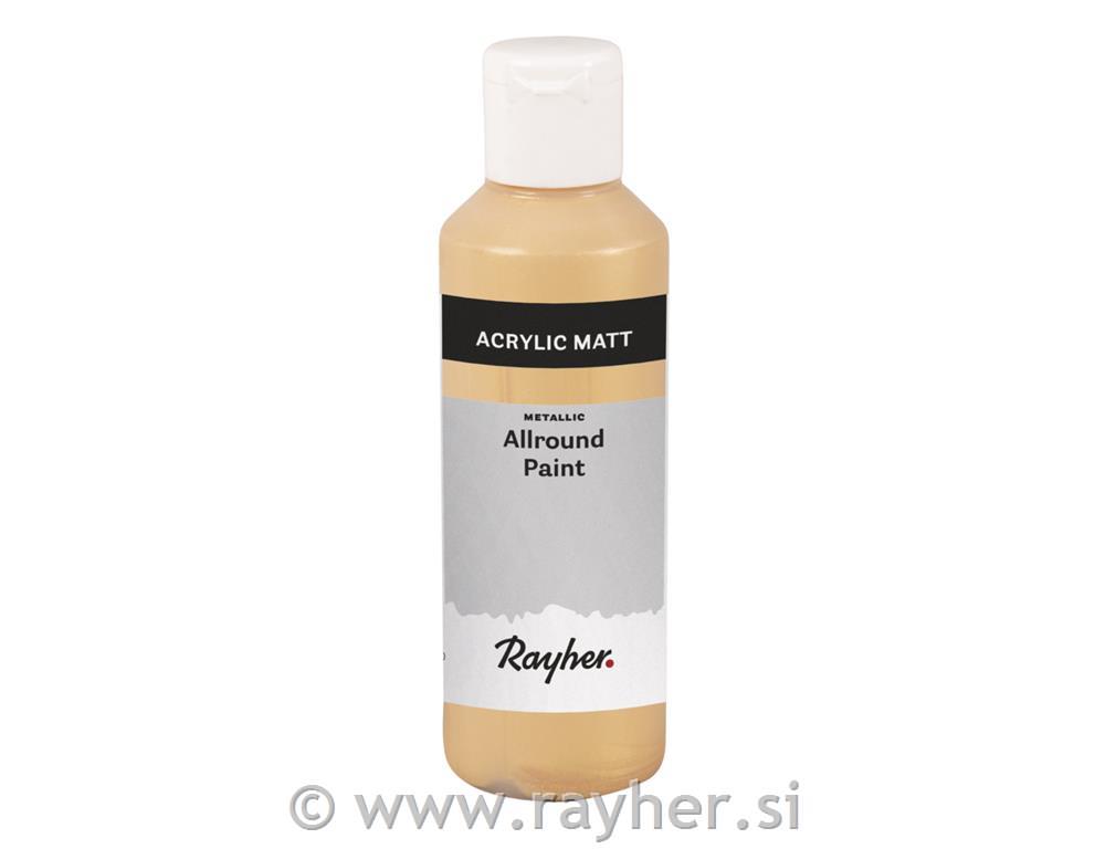 Allround Paint, acrylic, metallic, brilliant gold, bottle 80ml