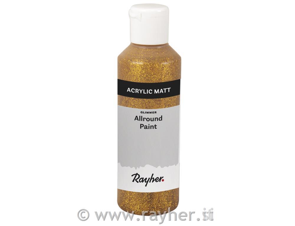 Allround Paint, acrylic, mica, gold, bottle 80ml