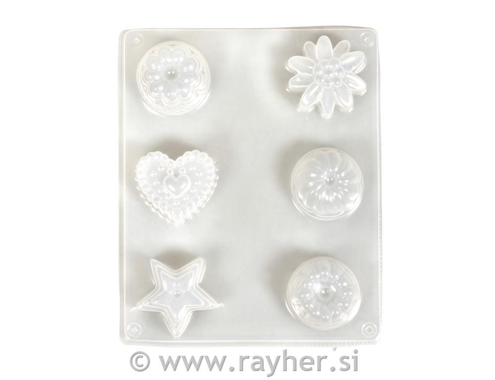 Kalup Petit Fours 4-4,5 cm, 6 motivov