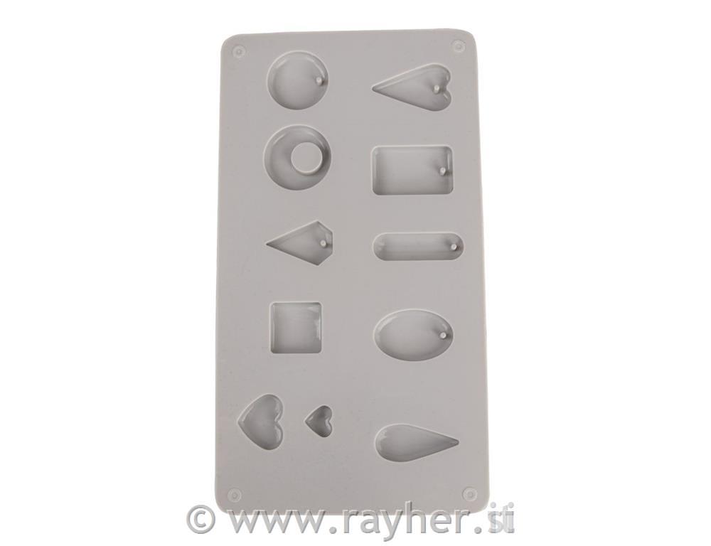 Silicone casting mould Pendants14.5x26x1cm, 11 forms, box 1pc
