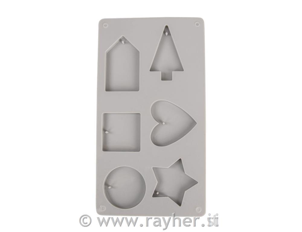 Silikonski kalup Dekorativne oblike, 14.5x26x1cm, 6 oblik