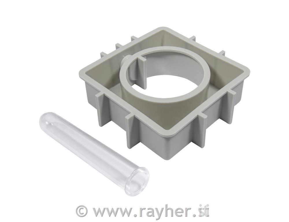 Silikonski kalup Vaza, kvadratna s krogom, 11x3,7x11cm, + epruveta in sveča