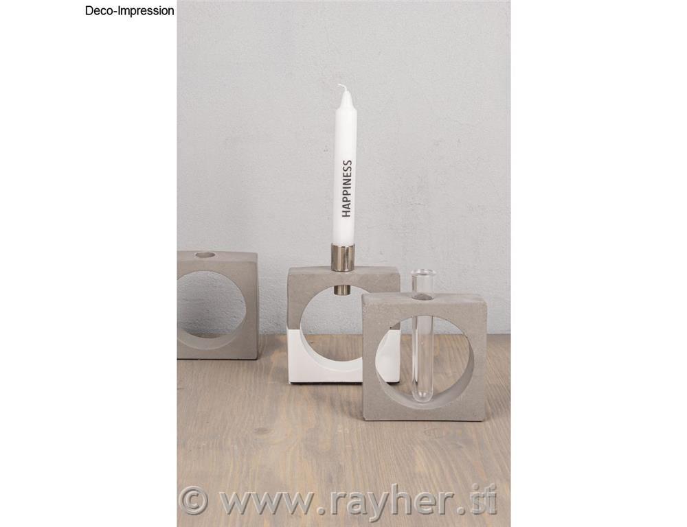 Silikonski kalup Vaza, kvadratna s krogom, 11x3,7x11cm, + epruveta in sveča