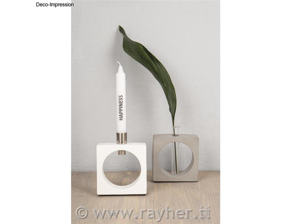 Silikonski kalup Vaza, kvadratna s krogom, 11x3,7x11cm, + epruveta in sveča