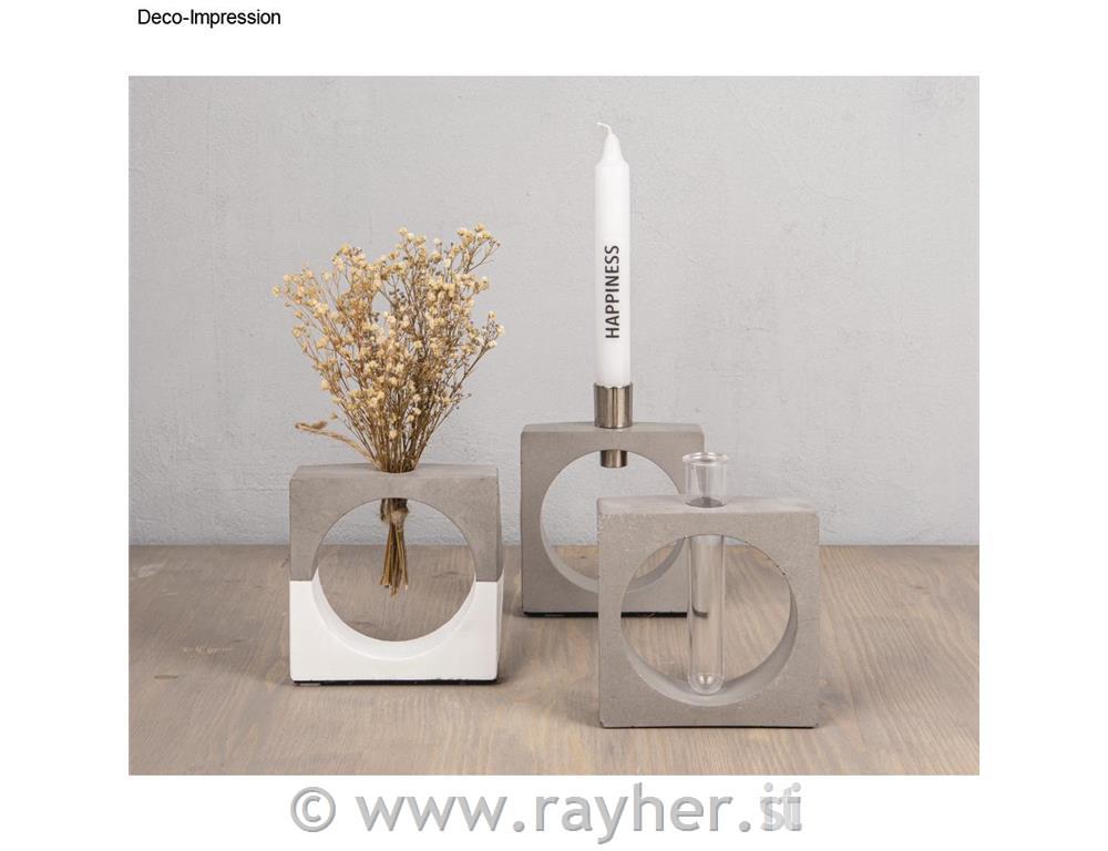 Silikonski kalup Vaza, kvadratna s krogom, 11x3,7x11cm, + epruveta in sveča