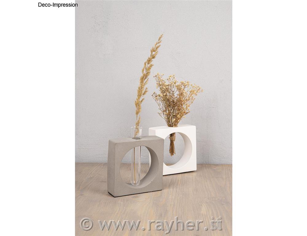 Silikonski kalup Vaza, kvadratna s krogom, 11x3,7x11cm, + epruveta in sveča