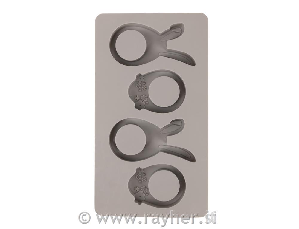 Silikonski kalup "Srečno jajce", 14,5x26x2cm, 4 modeli